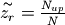 \overset{\sim}{z_r} = \frac{N_{up}}{N}